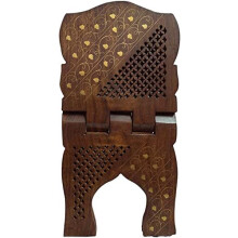 Garden Of Arts Wooden Handmade Quran Geeta Bible Holder Support Stand Reading Book Holder Display Folding Religious Prayer Stand Wooden Holy Book