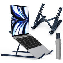 ivoler Laptop Stand, Laptop Holder Riser Computer Tablet Stand, 6 Angles Adjustable Aluminum Ergonomic Foldable Portable Desktop Holder Compatible