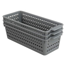 Yarebest 3-pack Small Plastic Storage Basket, Slim Organizer Baskets