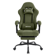 WOTSTA Gaming Chair for Adults, Ergonomic Gaming Chair with Footrest, Lumbar Support and Headrest, Adjustable Height computer chairs gaming