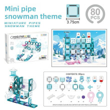 (Ice Snow 80pcs)Ensemble puzzle magnétique château de conte de fées et Noël pour jeu d'enfants créatif