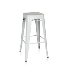 hjh OFFICE Barstool bistro stool VANTAGGIO HIGH metal stackable sturdy bistro stool white