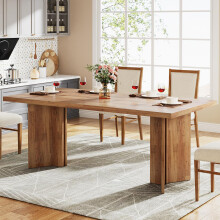 Tribesigns 63-inch Dining Table for 4-6, Farmhouse Kitchen Table with Large Tabletop, Rectangular Dinner Eating Table for Dining Room, Living Room