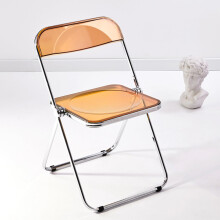KAIHAOWIN Luxury Modern Transparent Folding Chair Acrylic Folding Chairs-Acrylic Ghost Stackable Crystal Seat-PC Plastic Living Room Seat-Chrome