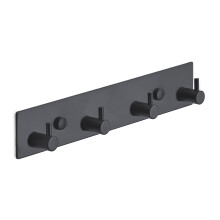 Brute Strength â“ Stainless Steel wall Coat Rack â“ Black â“ 4 Hooks Â· 25 cm