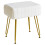 IBUYKE Makeup Vanity Stool, Velvet Rectangular Footrest, White L/G-51W 1