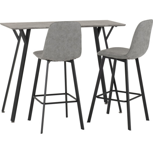 Seconique Seconique Quebec Bar Table in Concrete Effect/Black 2