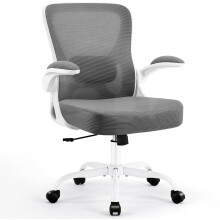 Coscendo Ergonomic Mesh Office Chair with Flip-Up Armrests, Grey