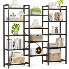Coleshome 5-Tier Book Shelf, Industrial Bookcase, 146cmx126cm, Black