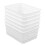 Sandmovie White Plastic Woven Ratten Baskets, 6-Pack 1