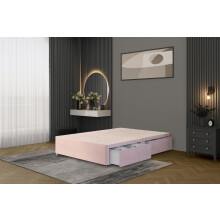 Bed Centre Flexby Divan Bed Base Only with 2 Drawers (Same Side), No Headboard - Available in 3FT, 4FT, 5FT & 6FT