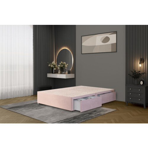 Bed Centre Flexby Divan Bed Base Only with 2 Drawers (Same Side), No Headboard - Available in 3FT, 4FT, 5FT & 6FT
