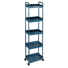 PATIKIL 5-Tier Rolling Utility Cart with Handle, Storage Shelves Organizer Cart Movable Storage Organizer with Wheels for Room Office Kitchen