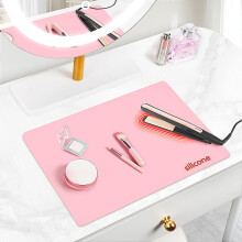 Silicone Dressing Table Mat Protector for Makeup, 40x30cm, Sakura Pink