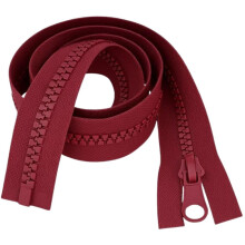 32" (81cm) Wine Chunky Zip - Heavy-Duty Open-Ended Separating