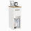 ComfortCove Narrow Bedside Table with Storage Shelf & Handle, White/Oak 1