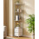 Housolution 6 Tier Corner Shelf Stand with Storage and Fabric Drawers,White 1