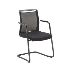 Office Hippo Mesh Back Cantilever Desk Chair With Integral Arms, Suitable for Home Office, Office, Meeting Rooms, Boardroom and Classrooms, Black