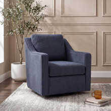 Swivel Armchair for Living Room, 360Â Rotating Living Room Chair, Linen Fabric Accent Chair with Removable Seat Cushion & Pillow