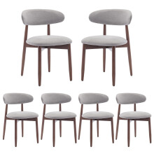 COLAMY Modern Dining Chairs Set with Wooden Legs – Upholstered Fabric Dining Room Chairs with Curved Backrest, Soft Cushion Seat, and Sturdy Rubberw