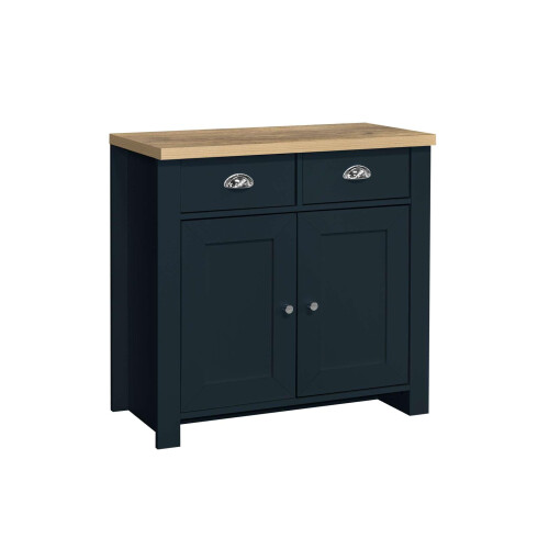 Birlea Birlea Highgate 2 Door 2 Drawer Sideboard Navy Blue & Oak Effect