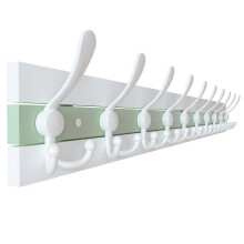 SKOLOO Coastal Wall Mounted Coat Rack - 38-1/8" Beach House Entryway Wooden Coat Hook with 10 Hooks for Hanging Coats, Hats or Towels, Oceanfront Cott