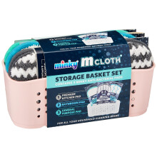 Minky Pink M Cloth Storage Basket Set
