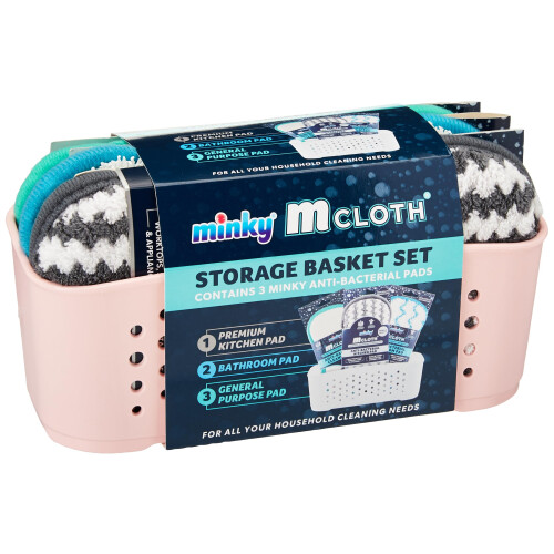 Minky Minky Pink M Cloth Storage Basket Set