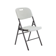 Office Hippo Occasional Folding 4 Leg Chair, Plastic, White
