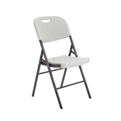Office Hippo Occasional Folding 4 Leg Chair, Plastic, White