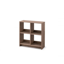 Iris Ohyama,Wooden Open Shelf, 4 Cube storage unit, Organiser, Modern design, Living room, Bedroom, Study room,WOS-4 - Ash Brown