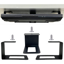 (3) Laptop Holder Under Desk Laptop Mount Organizer Rack Storage Shelf, Add On Under Table Laptops, Keyboard, Routers, Modems, Cable Box