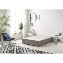 Bed Centre Flexby Divan Base Only with No Drawers and No Headboard - Available in 3ft,4ft,5ft and 6ft- Fabric (4FT Small Double, Tweed Coffee Fabric)