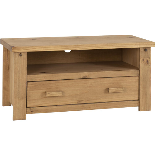 Seconique Seconique Tortilla Flat Screen Tv Unit in Distressed Waxed Pine