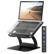 tounee Laptop Stand with Detachable USB-C Hub, 100W PD Charging, 4K@60Hz HDMI, 3 USB Ports