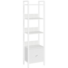 MAHANCRIS Bookshelf, 5-Tier Bookcase with Removable Drawer, Freestanding Book Shelf for Small Space, Storage Shelf Organizer, for Living Room
