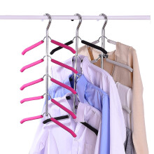 Multi-Layer Clothes Hangers Blouse Tree Hangers 3 Pack 5 in 1 Non Slip Space Saving Stainless Steel Shirt Hangers Closet Organizer