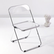 KAIHAOWIN Luxury Modern Acrylic Folding Chairs Transparent Clear Folding Chair-Acrylic Ghost Stackable Crystal Seat-PC Plastic Living Room