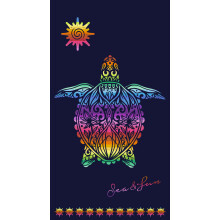 Miracle Home. Microfibre Towel Turtle Colours, 100% Polyester, 75 x 145 cm. 15553