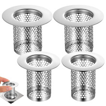 4 Pcs Hair Catcher for Shower Drain, Shower Hair Catcher, Stainless Steel Bathtub Drain Strainer, for Showers Tray Bathroom Sink Filter(2 Sizes)