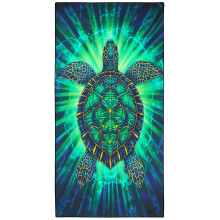 Violetpos Radiant Sea Turtle Beach Towel, Extra Large 180x90 cm 250GSM Microfibre, Sand Free Quick Dry