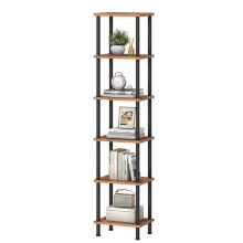 HOOBRO 6-Tier Bookshelf, Tall Bookcase, Shelving Unit, Twist-Lock Assembly, Large Capacity, Wooden Storage Display Shelf for Living Room, Home Office