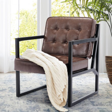COLAMY Mid Century Modern Accent Chair Set of 1, Comfy Living Room Armchair with Metal Legs