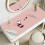 Dressing Table Mat Protector for Makeup Vanity, 80x40cm, Pink and Silver 1