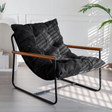 MAXYOYO Modern Accent Chair,Comfy Armchair for Living Room Lounge Chairs with Sturdy Metal Frame Wood Armrest Reading Chair Occasional Chairs with