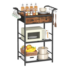 HOOBRO 3-Tier Bakers Rack, Microwave Stand, Coffee Bar Station with Storage