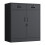 JINGUR Metal Storage Cupboard with Locking Doors and 2 Drawers (Black) 1