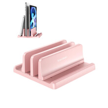 Vaydeer Vertical Laptop Stand for Desk, Dual Slots Plastic Laptop Holder with Space Saving 4-in-1 Design, Adjustable Laptop Stand Supports MacBook