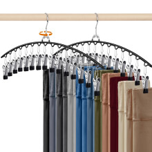 HONZUEN Trouser Hangers with Clips, 2 Pack Space Saving Hangers
