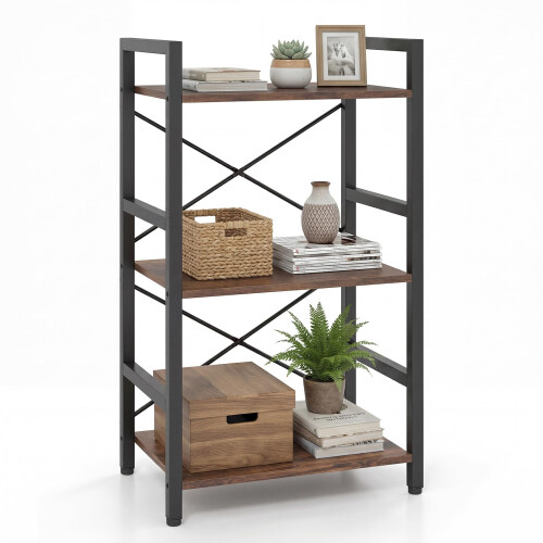 Casart CASART 3/5-Tier Bookcase (Rustic Brown, 42 x 28 x 71cm)